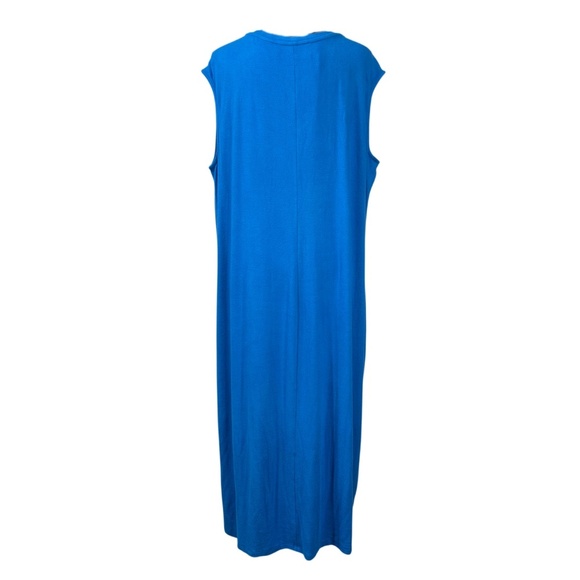 Philosophy NWT Blue Sleeveless V-Neck Viscose Maxi Dress Plus Size 2X/TTG - Picture 3 of 8
